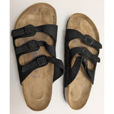 40 L9 M7 Birkenstock Florida Black Suede Soft Footbed Sandals Size 9 Made In Germany