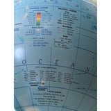 C94 Large 16" Cram Physical Political World Table Globe Blue USA Made Map Vintage Metal