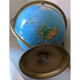 C94 Large 16" Cram Physical Political World Table Globe Blue USA Made Map Vintage Metal