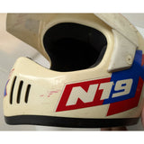 1993 Nolan N19 K Helmet White BMX Full Face Vintage Italy Moto Motocross Dirt Bike Motorcycle