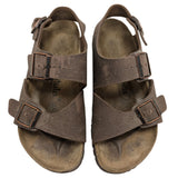 38 L7 M5 Betula Milano Womens Brown Leather Sandals Size 38 Double Strap Adjustable Buckles