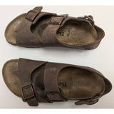 38 L7 M5 Betula Milano Womens Brown Leather Sandals Size 38 Double Strap Adjustable Buckles