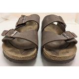 38 L7 M5 Betula Milano Womens Brown Leather Sandals Size 38 Double Strap Adjustable Buckles