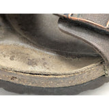 38 L7 M5 Betula Milano Womens Brown Leather Sandals Size 38 Double Strap Adjustable Buckles