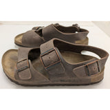 38 L7 M5 Betula Milano Womens Brown Leather Sandals Size 38 Double Strap Adjustable Buckles