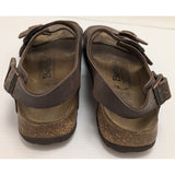 38 L7 M5 Betula Milano Womens Brown Leather Sandals Size 38 Double Strap Adjustable Buckles