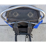 Jansport External Aluminum Frame Backpack Blue Black Hiking Pack USA Hip Wings Camping