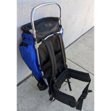 Jansport External Aluminum Frame Backpack Blue Black Hiking Pack USA Hip Wings Camping