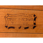AS-IS BROKEN HANDLE Vintage Wov-N-Wood Jerry Wil Woven Picnic Basket Hinged Lid Dual Handles