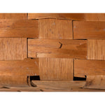AS-IS BROKEN HANDLE Vintage Wov-N-Wood Jerry Wil Woven Picnic Basket Hinged Lid Dual Handles