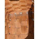AS-IS BROKEN HANDLE Vintage Wov-N-Wood Jerry Wil Woven Picnic Basket Hinged Lid Dual Handles