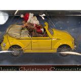 Yellow 1999 Maisto VW Bug Santa Reindeer Volkswagen Ornament Die-Cast Metal Christmas Beetle