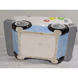 AS-IS 10" CRACKED 1997 Lotus Ceramic Hippie VW Van Cookie Jar Turquoise & White Flower Power Volkswagen Bus