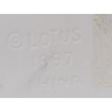 AS-IS 10" CRACKED 1997 Lotus Ceramic Hippie VW Van Cookie Jar Turquoise & White Flower Power Volkswagen Bus