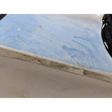 AS-IS 10" CRACKED 1997 Lotus Ceramic Hippie VW Van Cookie Jar Turquoise & White Flower Power Volkswagen Bus