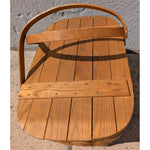AS-IS BROKEN HANDLE Vintage Wov-N-Wood Jerry Wil Woven Picnic Basket Hinged Lid Dual Handles