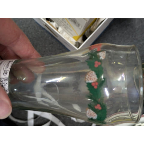 Tumbler Pine Cone Holly Garland Coca Cola Glass Coke