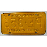 1959 PE 356 District of Columbia License Plate Porsche Nation's Capital