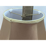 10x14" Fabric Lamp Shade Tassels Beige Red Victorian Style Satin Vintage