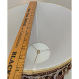 10x14" Fabric Lamp Shade Tassels Beige Red Victorian Style Satin Vintage