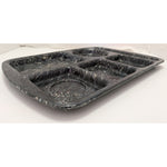 Prolon Ware Vintage Marbled Black Melamine Cafeteria Lunch Tray 6 Compartment