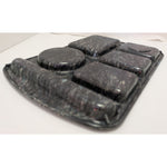 Prolon Ware Vintage Marbled Black Melamine Cafeteria Lunch Tray 6 Compartment
