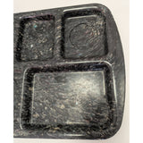Prolon Ware Vintage Marbled Black Melamine Cafeteria Lunch Tray 6 Compartment
