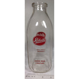 1955? Roberts One Quart Glass Milk Bottle Taste and Compare Duraglas 21 Clear Rectangle