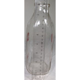 1955? Roberts One Quart Glass Milk Bottle Taste and Compare Duraglas 21 Clear Rectangle
