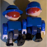 Vintage Fisher-Price Civil War Soldier Minifigures Blue Uniform Action Figures Plastic Lego Duplo