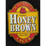 21”x15” JW Dundee’s Original Honey Brown Lager Beer Sign Metal Tin Dundees Extra Rich