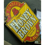 21”x15” JW Dundee’s Original Honey Brown Lager Beer Sign Metal Tin Dundees Extra Rich