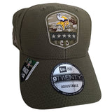 NEW Era Vikings Minnesota NFL 9Twenty Hat Baseball Cap Salute to Service Buckle Adjust Olive Camo Logo