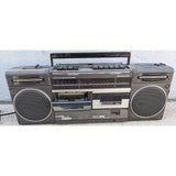 AS-IS Magnavox Super Tandem D8330 Vintage Boombox 2 Band AM/FM Radio 348H Dual Tape Deck Black