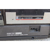 AS-IS Magnavox Super Tandem D8330 Vintage Boombox 2 Band AM/FM Radio 348H Dual Tape Deck Black