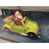 Lime Green 1999 VW Bug Maisto Santa Reindeer Christmas Ornament Volkswagen Die-Cast