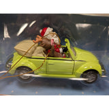Lime Green 1999 VW Bug Maisto Santa Reindeer Christmas Ornament Volkswagen Die-Cast