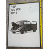 28x20 Inches 1941 KdF Typ 60L Volkswagen Beetle Poster VW Bug Framed Print Historical Poster