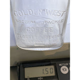 7" Golden West Coffee Jar Lid Embossed Vacuum Packed Closset Devers Portland OR Glass