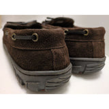 NEW 10 M Clarks Indoor/Outdoor Slippers Brown Suede Slip On Boat Shoes Mens Trapper Moccasin Lined JMH0675