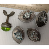 5 Cateye Green Reflector Hardware Vintage Motorcycle Car Boat Bike Bicycle Sign License Plate Fender Bolt