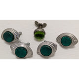 5 Cateye Green Reflector Hardware Vintage Motorcycle Car Boat Bike Bicycle Sign License Plate Fender Bolt