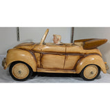 24" 1957 Large VW Bug Convertible Rolling Wheels Handmade Philippines Volkswagen Beetle Replica