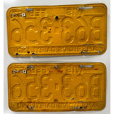 1958 B63 356 Wisconsin License Plate Pair Set Porsche