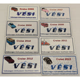 Volkswagen Cruise 2006-2013 VESI Fridge Magnet Lot 8 Southeast Idaho VW Club Set