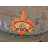 Illuminated 12" Cram Classica Lighted World Globe Earth Lamp Vintage Wood Base Map