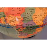 Illuminated 12" Cram Classica Lighted World Globe Earth Lamp Vintage Wood Base Map