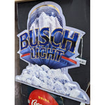 1991 Busch Light Beer Can Metal Tin Sign Ice Mountain Design Bush Rare