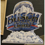 1991 Busch Light Beer Can Metal Tin Sign Ice Mountain Design Bush Rare