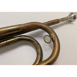 US Regulation Military Bugle Rexcraft Brass USA Horn W/ Mouthpiece Straight